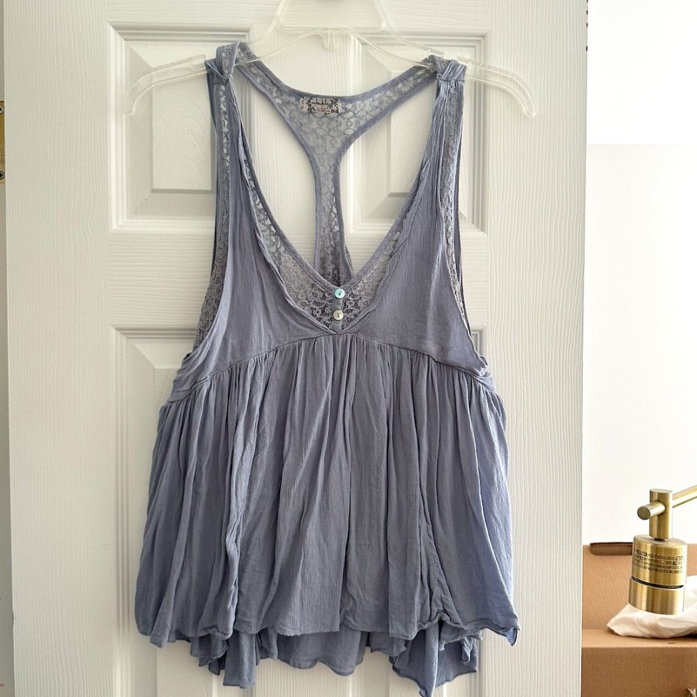 Free People Light Blue Tank Top